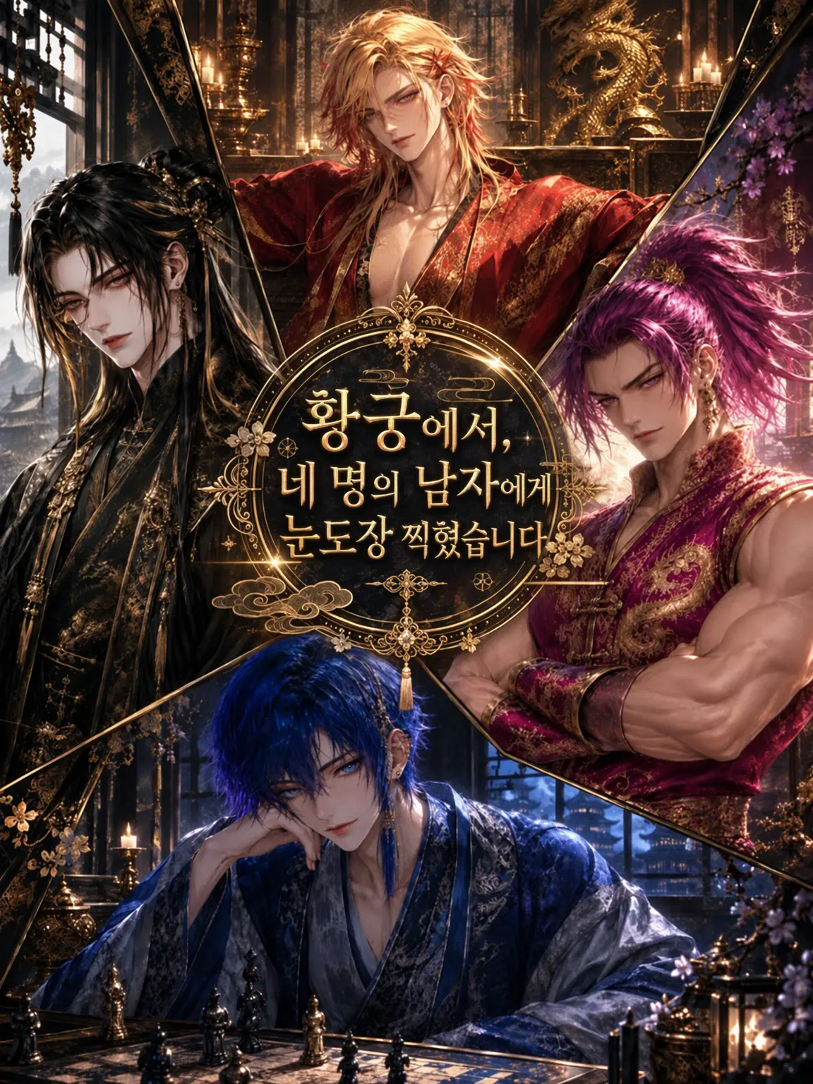 Silka5152의 제국 궁궐에서 네 명의 남자에게 찍혀버렸습니다