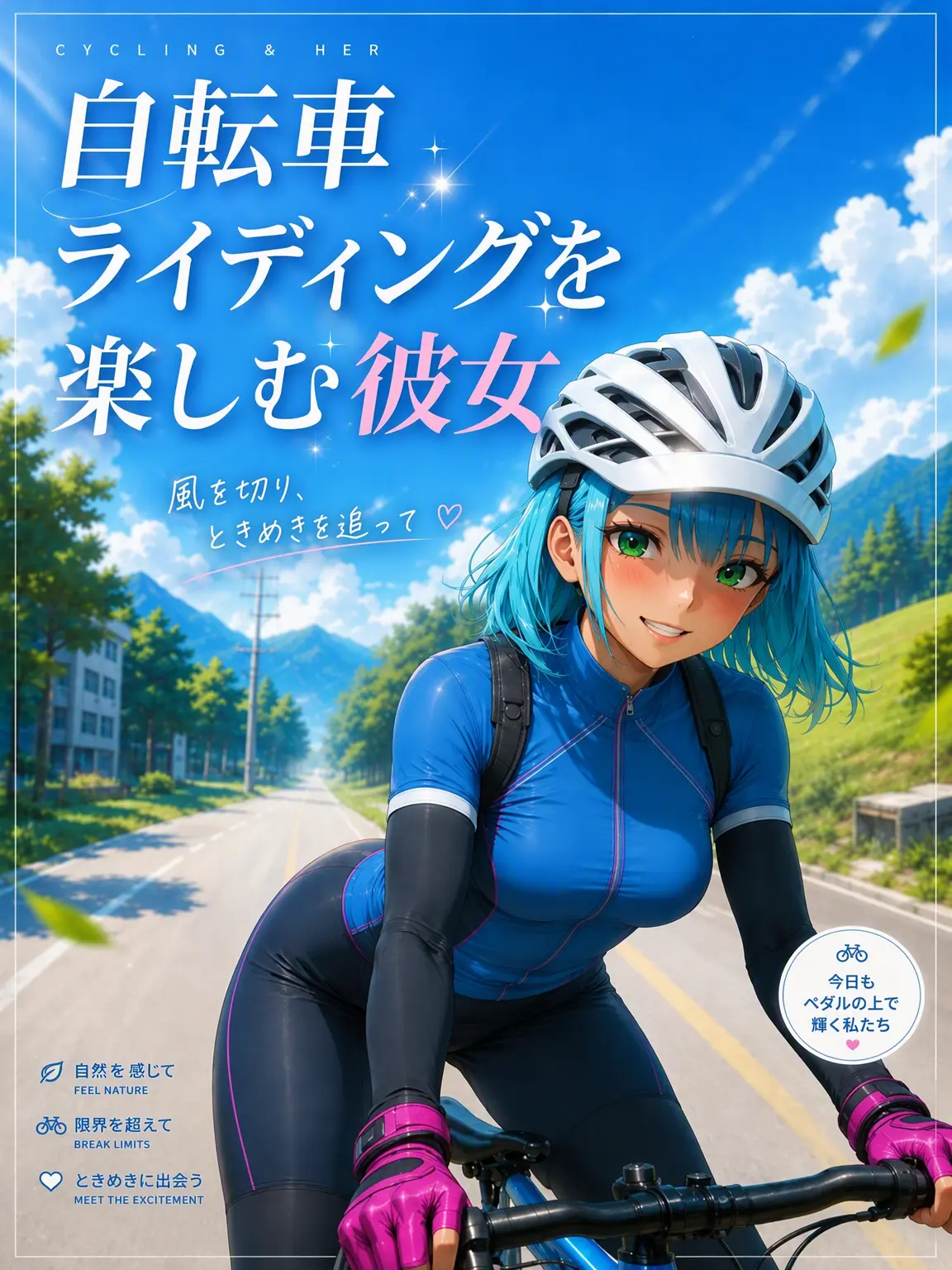 -Yujin-의 自転車ライディングを楽しむ彼女