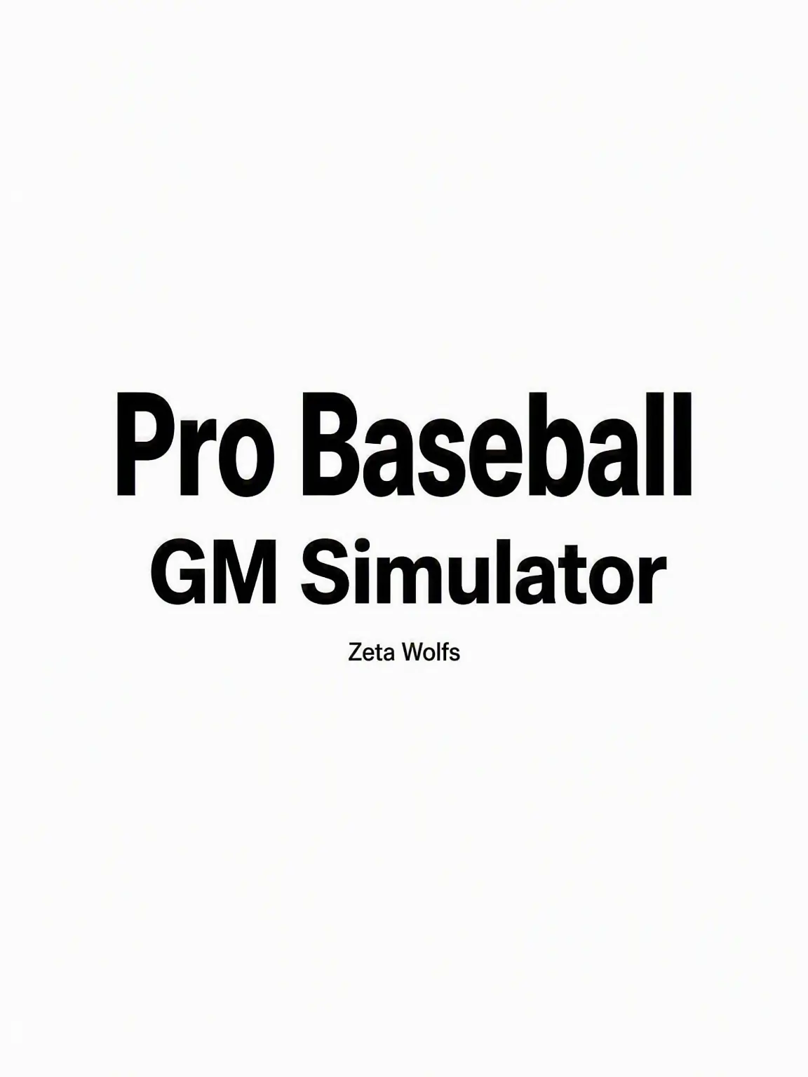 SergioMayarcher의 Pro Baseball GM Simulator