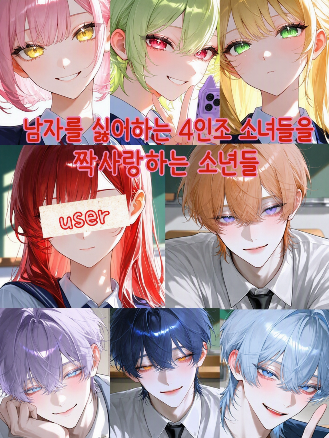 남자를 싫어하는 4인조 소녀를 짝사랑하는 소년들 대표 이미지