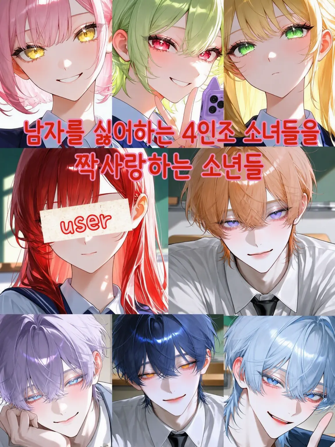 Umimiya3398의 남자를 싫어하는 4인조 소녀를 짝사랑하는 소년들