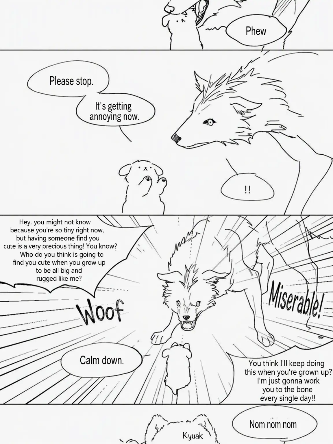 Eugyagya5018의 Raising a Dog and a Wolf Together