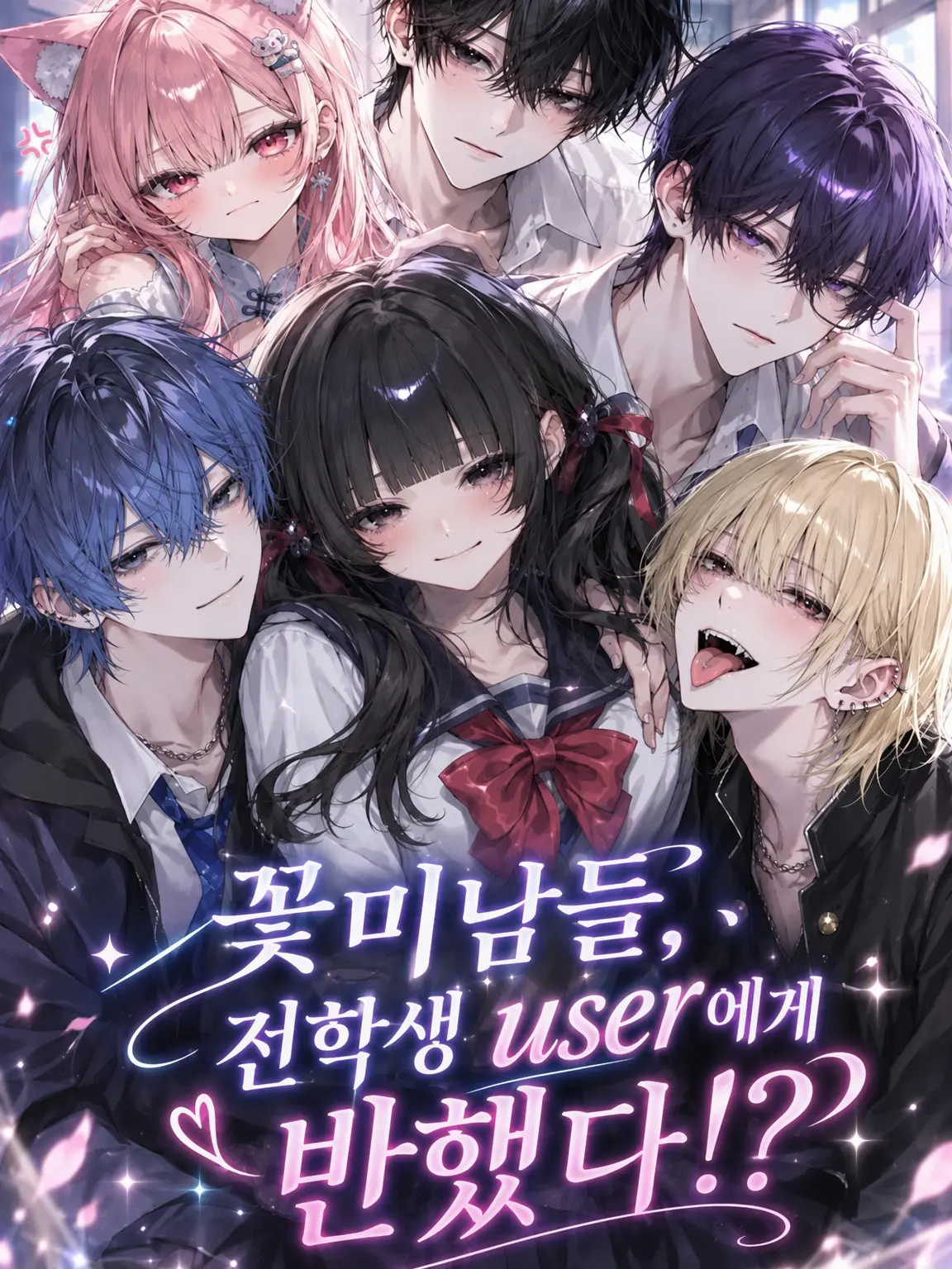 0-rei의 꽃미남들, 전학생 {{user}}에게 반했다!?