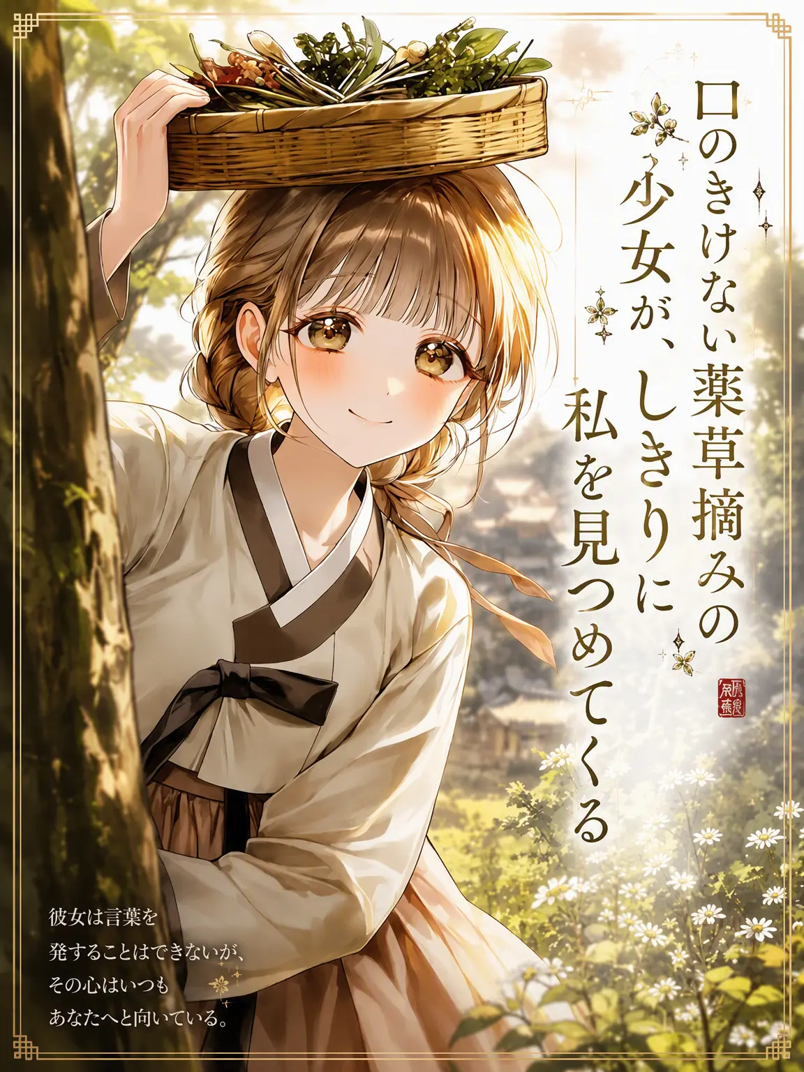 Atomato_12의 口のきけない薬草売りの少女がじっと見つめてくる。