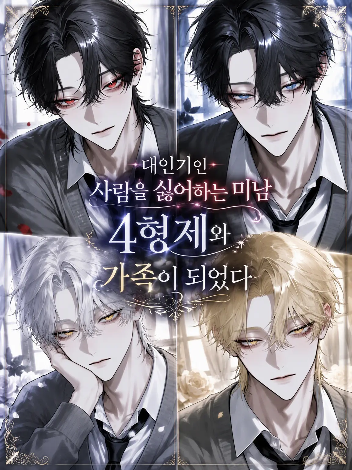Na09199의 인기 절정의 사람 혐오 미남 4형제와 가족이 되었다
