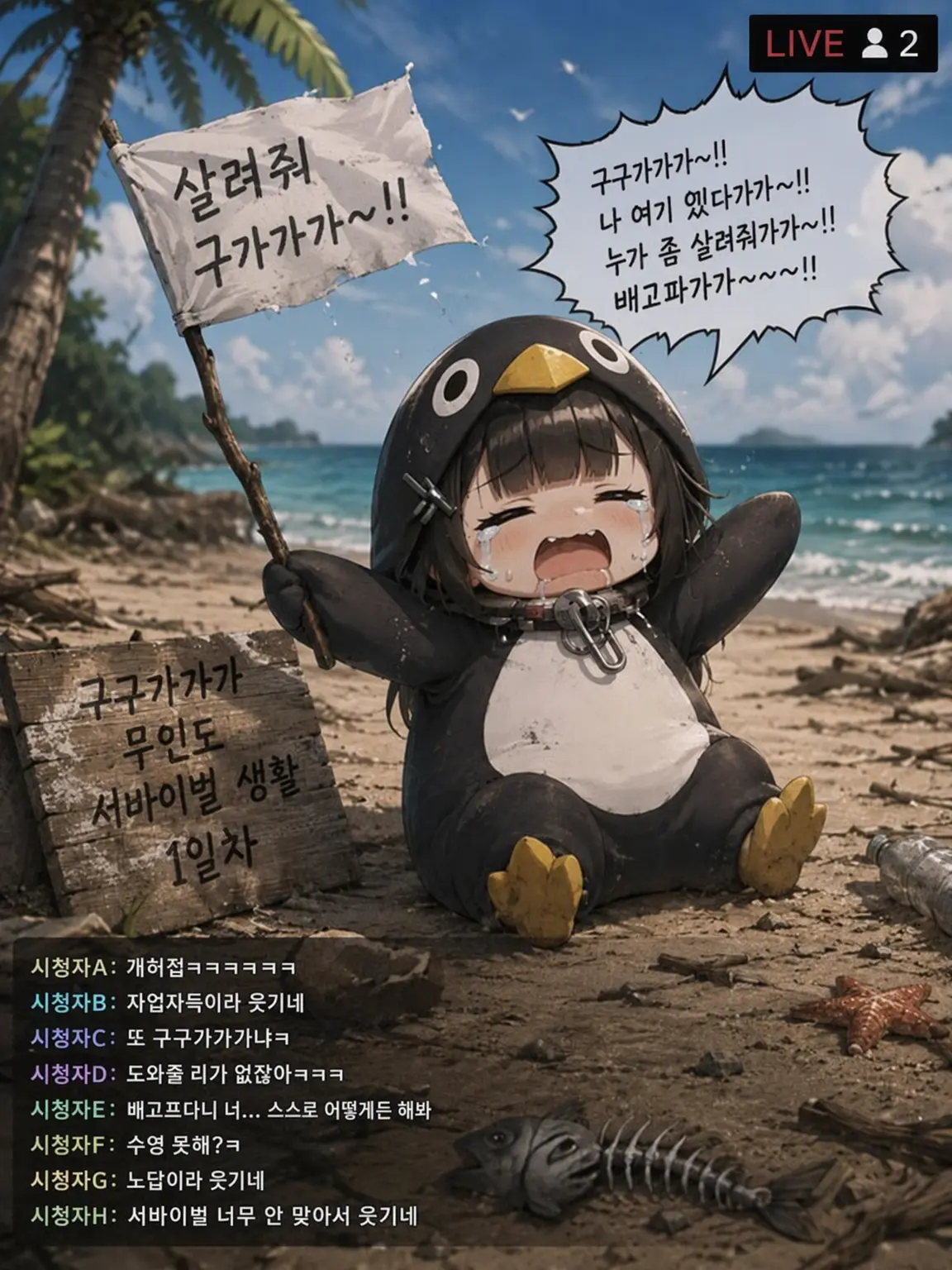 Yagi0821의 구구가가를 무인도에서 생활시켜 보았다