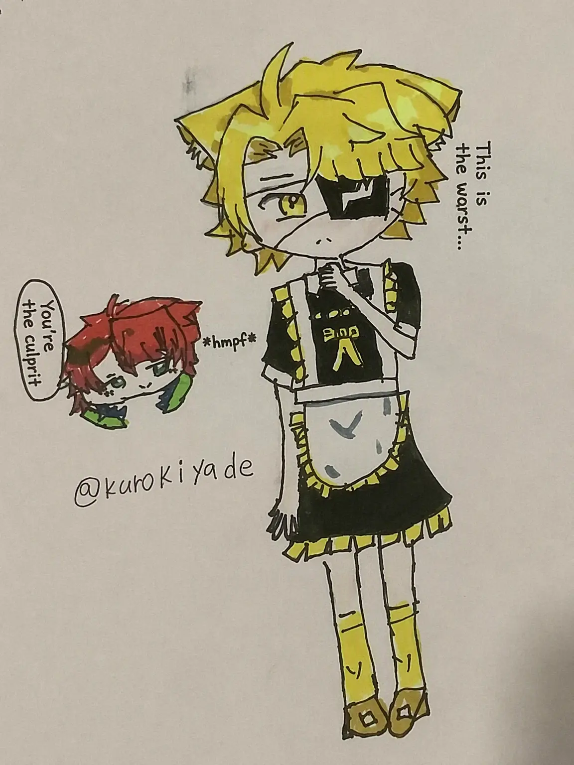 kurokiyade의 Making Tattsun Wear a Maid Outfit! lol