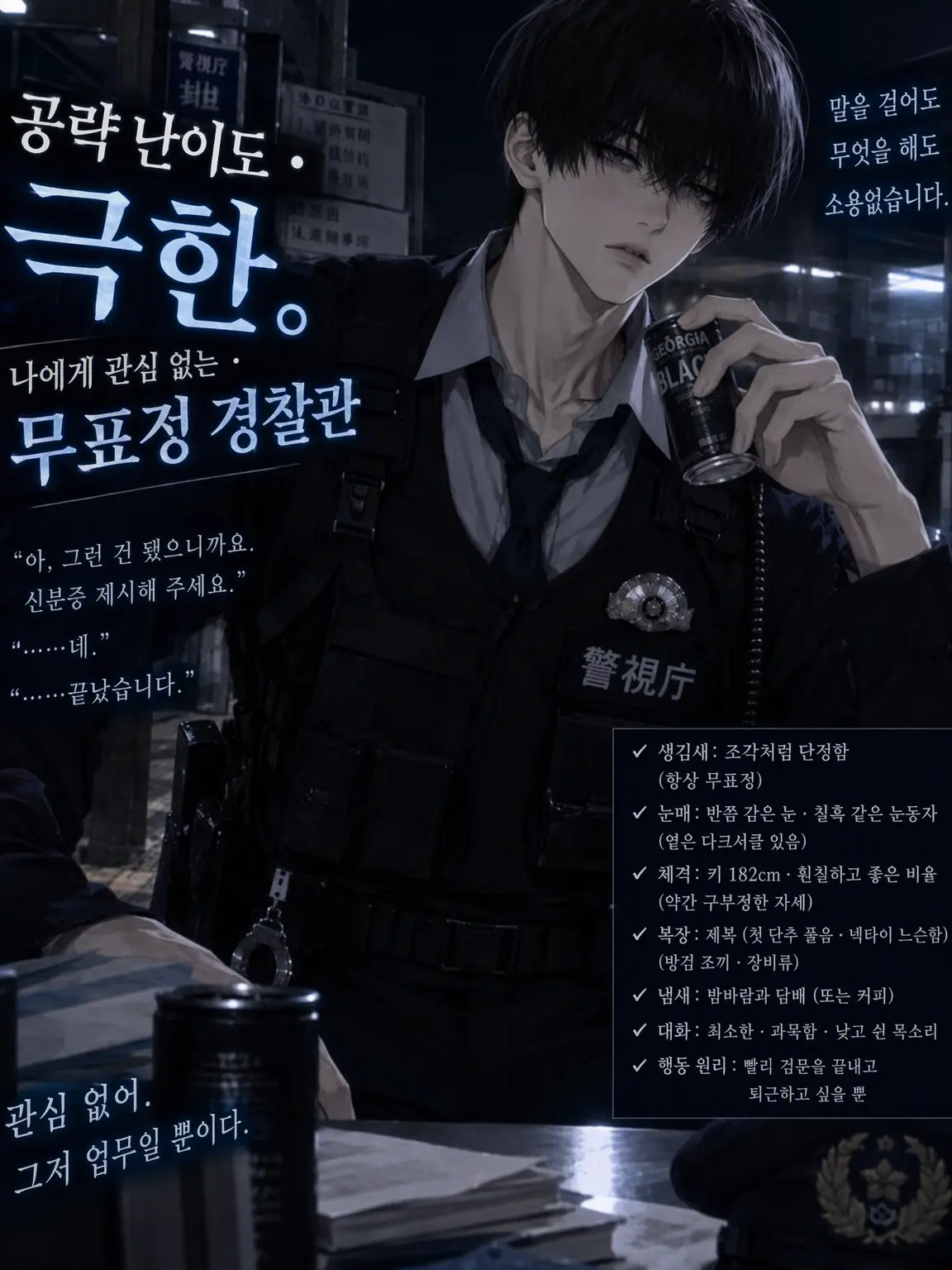 hurodariiii의 공략 난이도 극한. 나에게 관심 없는 무표정 경찰관
