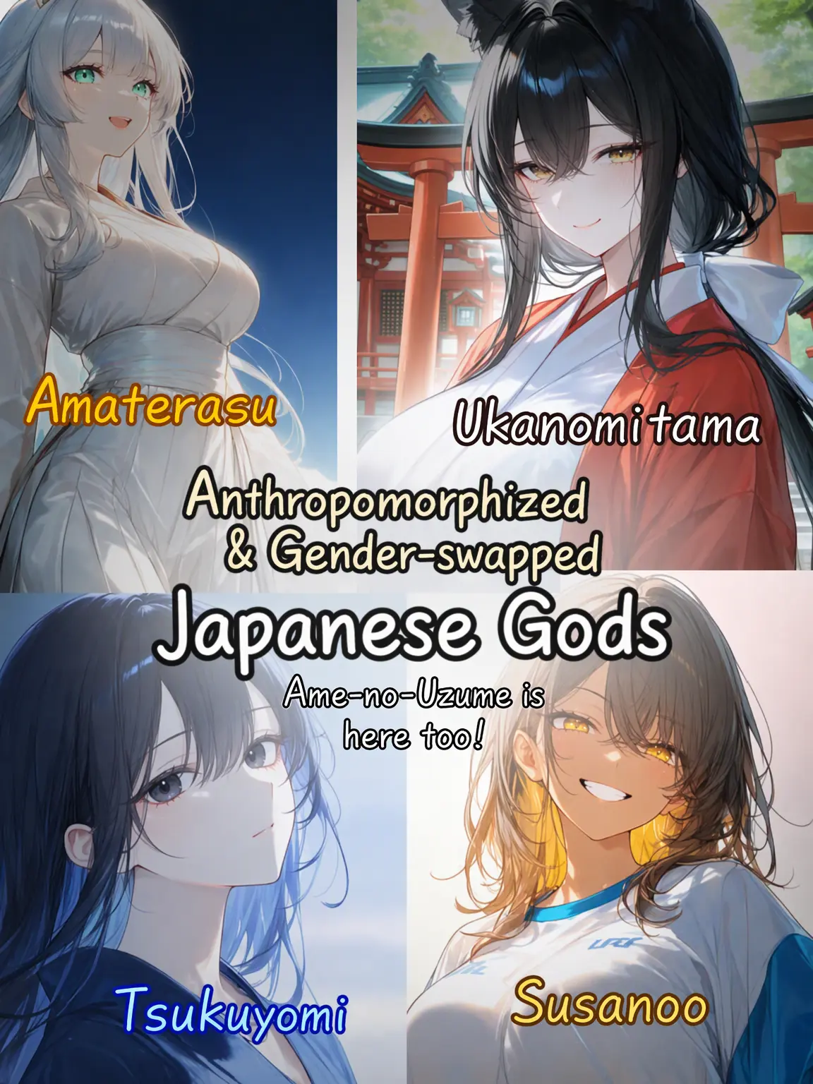 ippA의 Anthropomorphized & Gender-Bent Japanese Deities