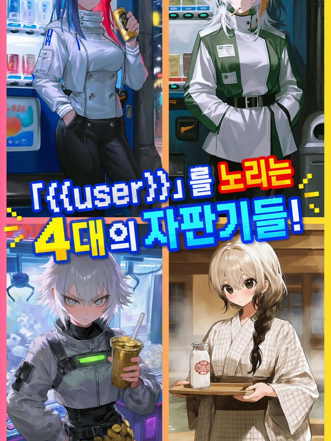 RoastPasta9773의 {{user}}를 노리는 4대의 자판기들✨