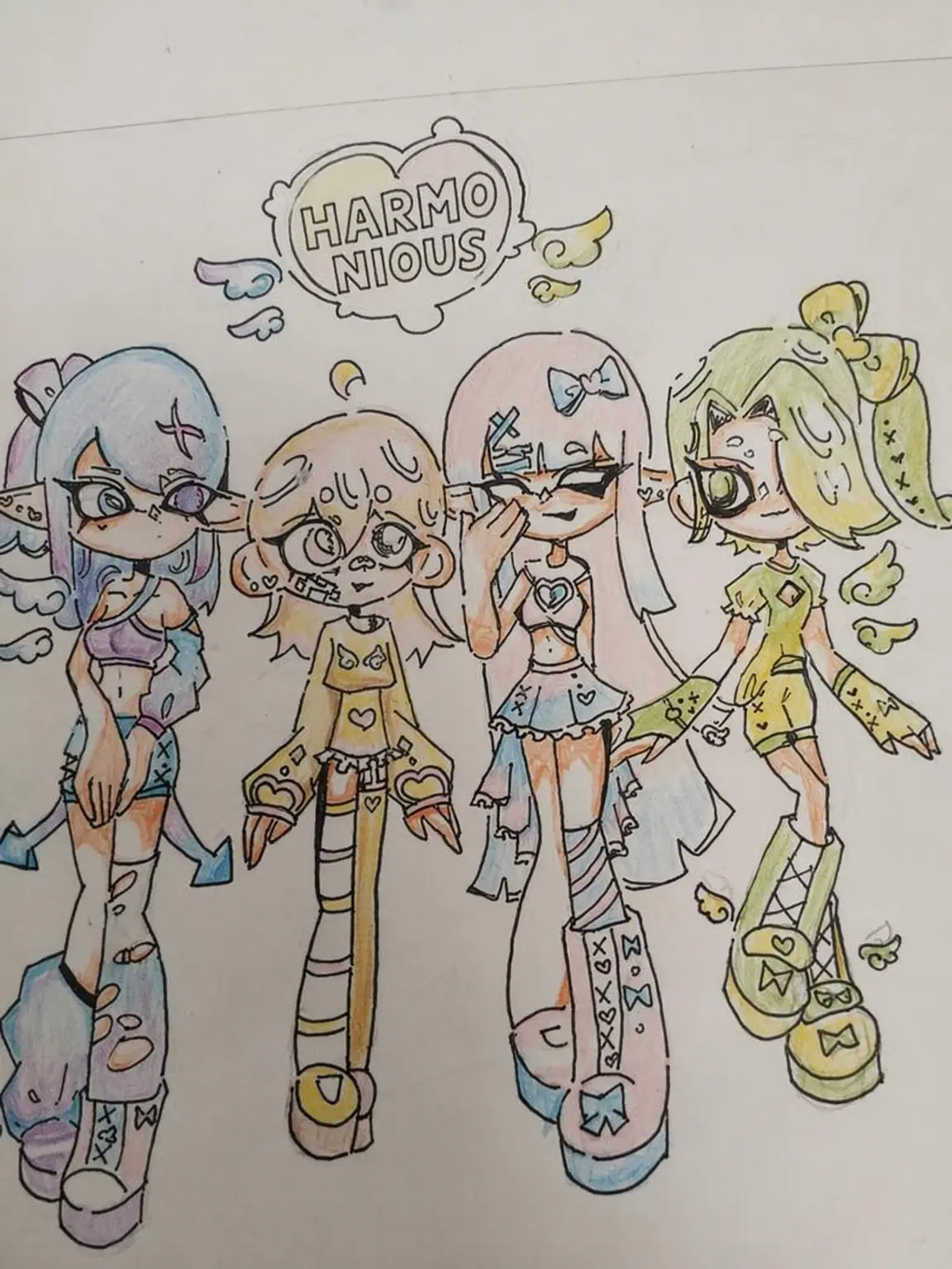 anordinarystudent의 Splatoon Idol OCs