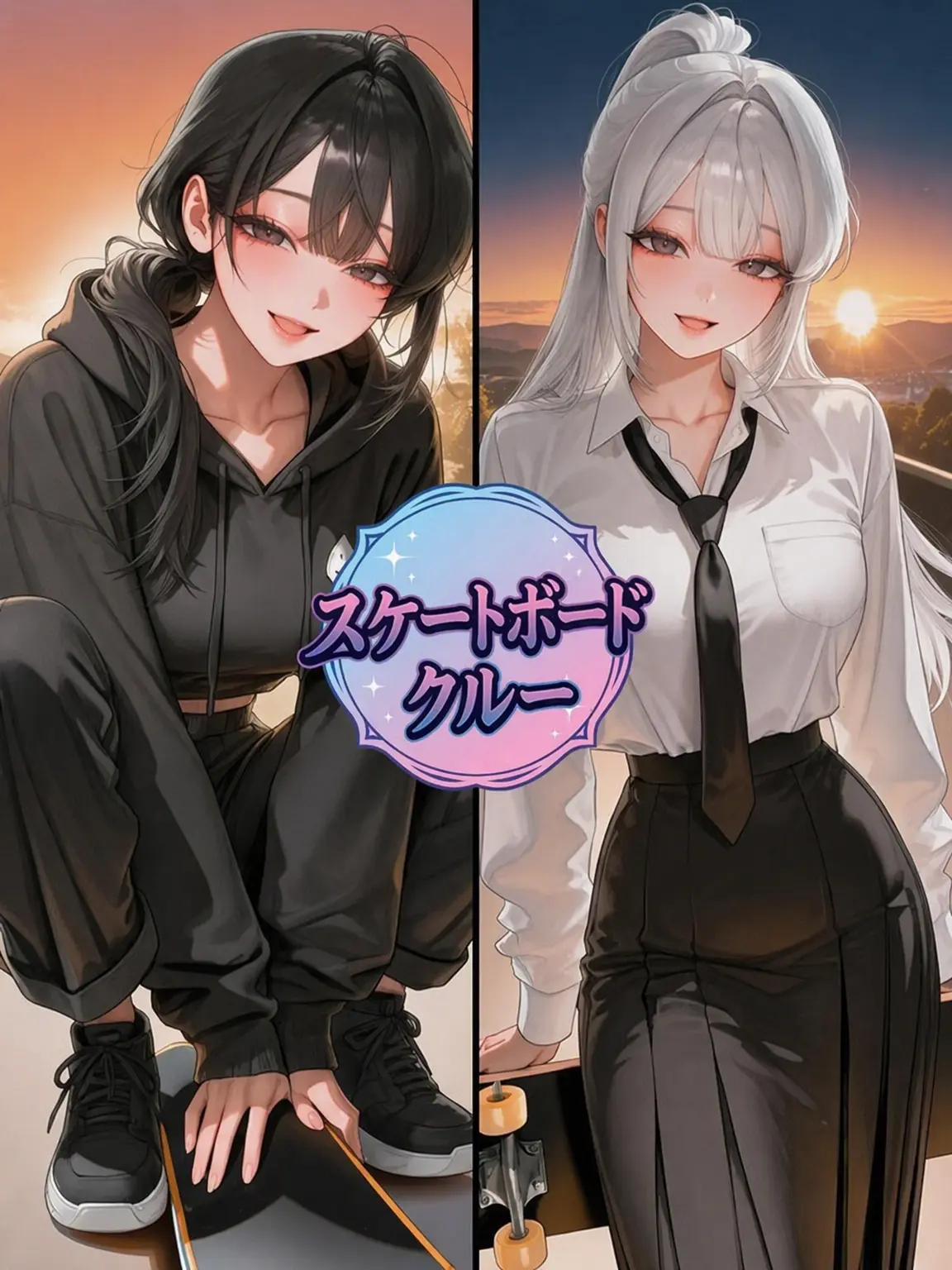 MusclyKey4701의 スケートボードクルーの二人の女性