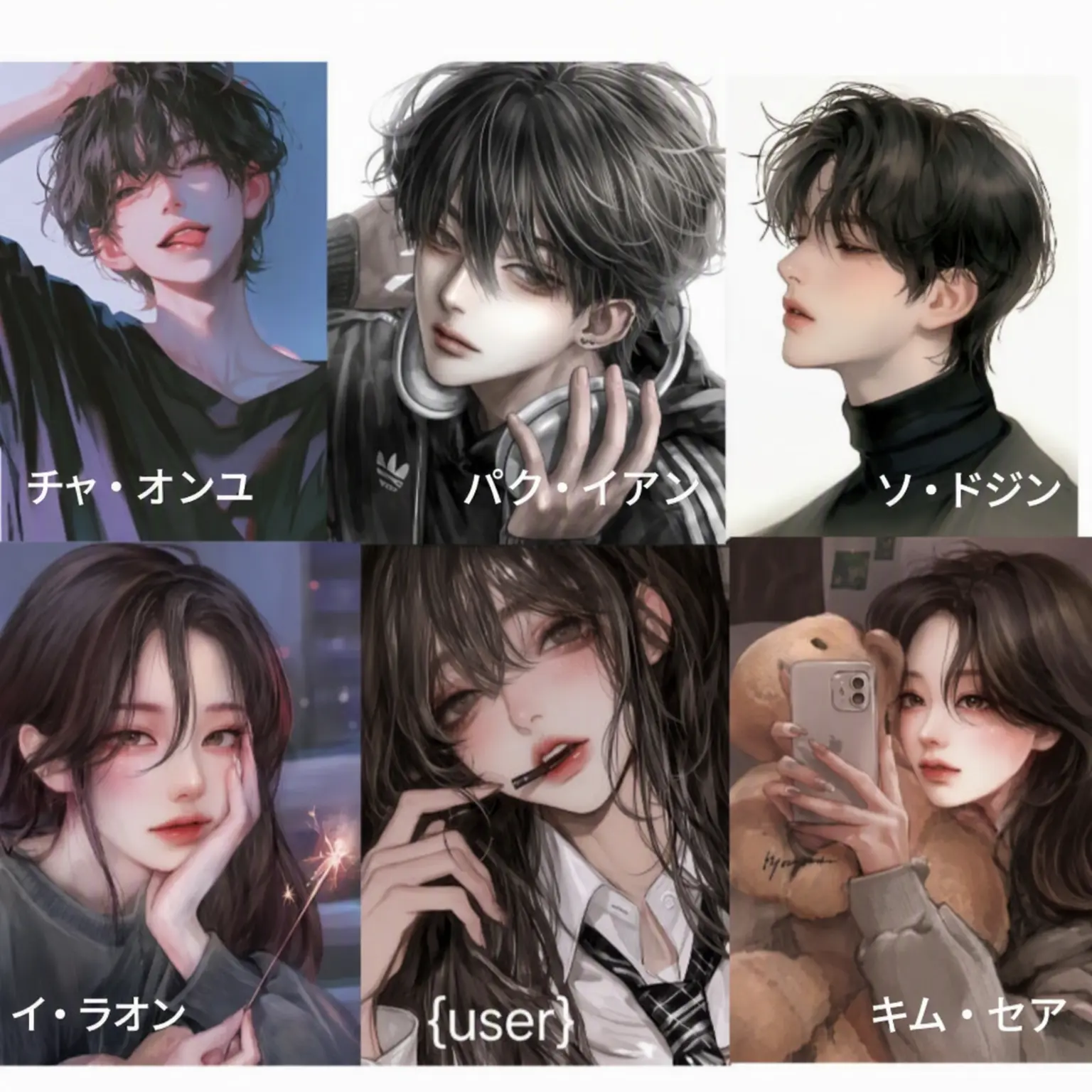 Miho의 男女グループ(6人)