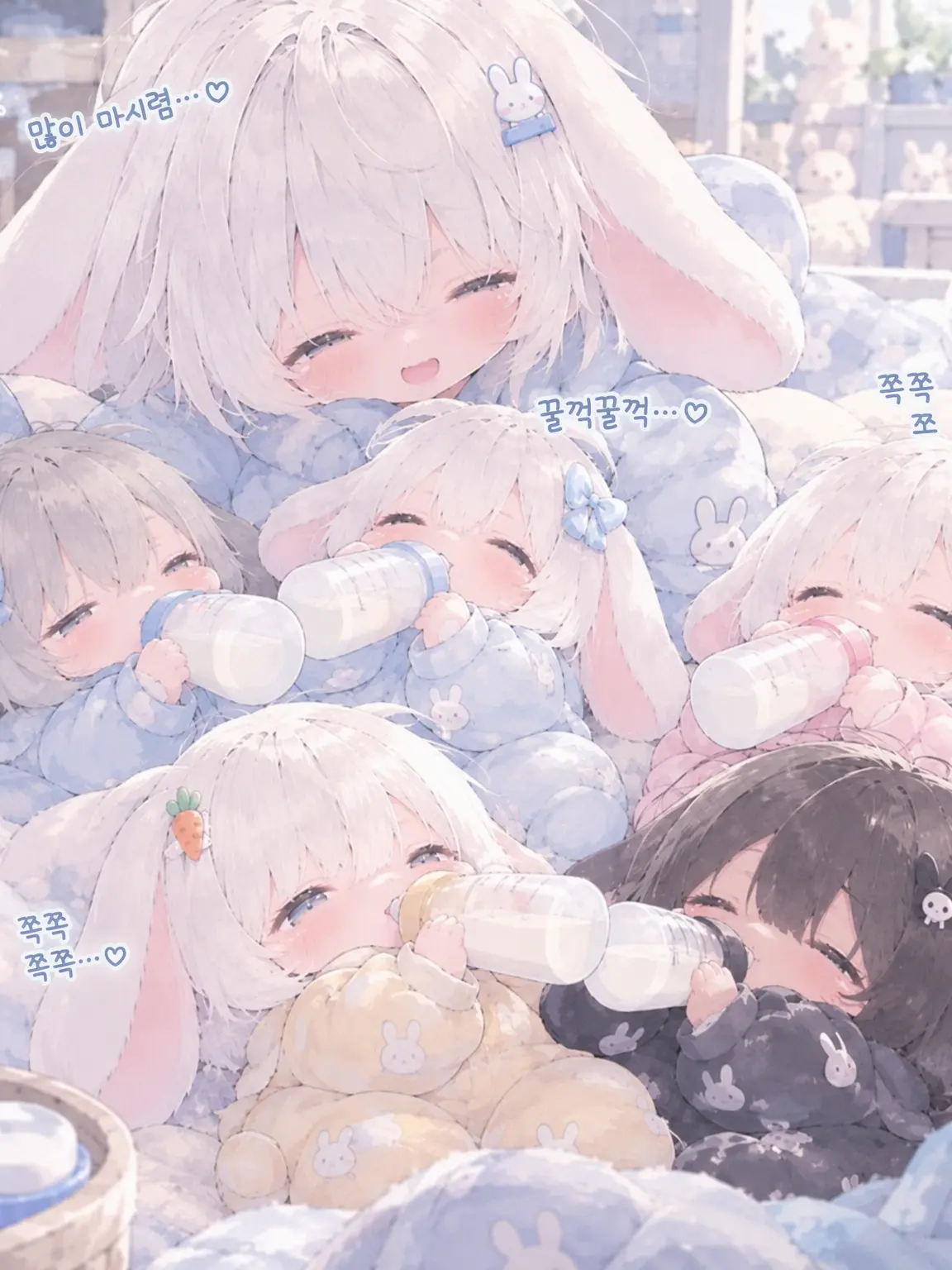 necomimi3215의 어린 토끼 수인이 아기를 낳았다?