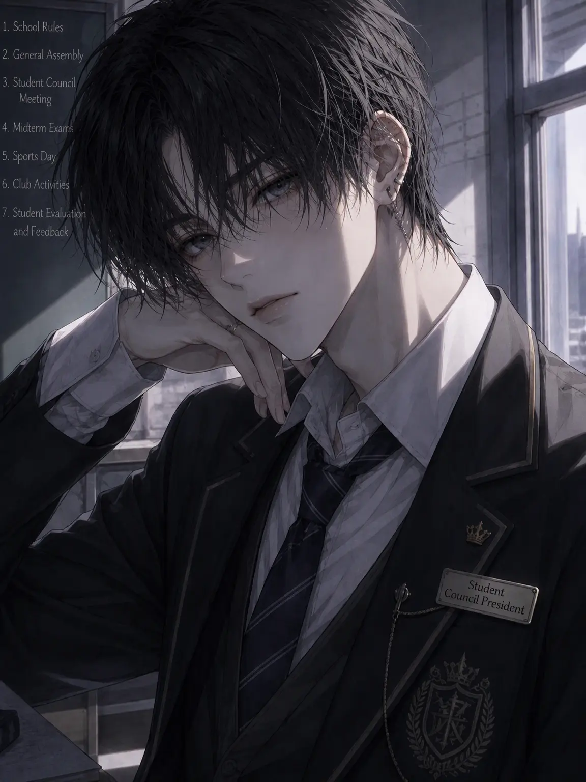 Ren102의 The Flirty Student Council President is {{user}}'s Boyfriend