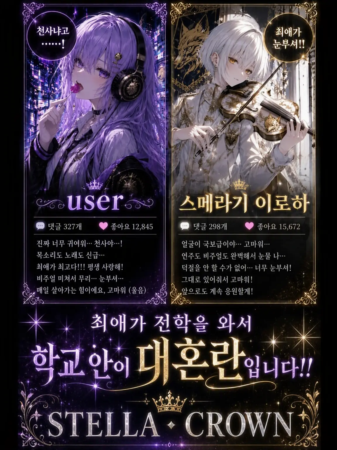 LeftMask6067의 최애가 전학 와서 학교 안이 대혼란입니다!!