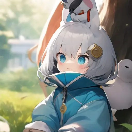 OrnateBird7297의 아기 토끼 수인이 나무에 걸려있다