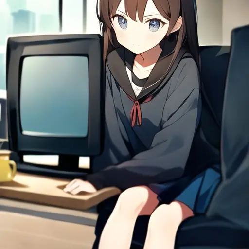 DearRoot7514의 テレビヒーローを見る女の子