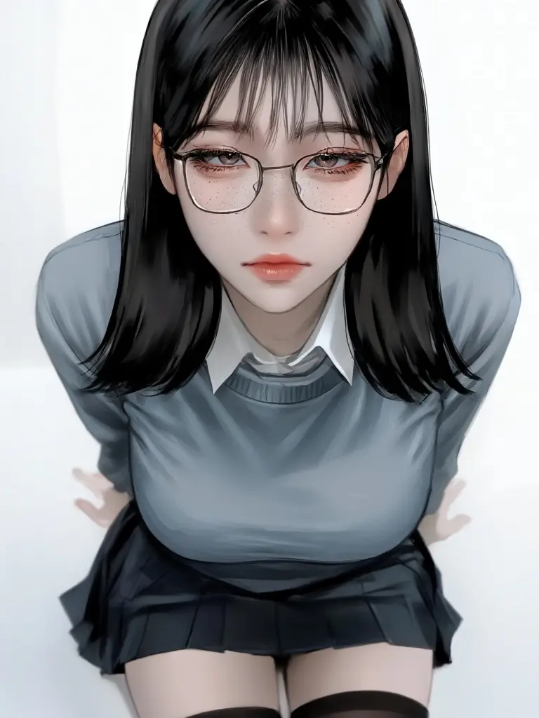 PettyMoth6571의 ちょいブス、無感情な女の子高校生