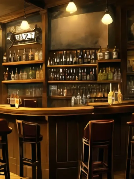 WoodenFate2475의 Knight working as a bartender.