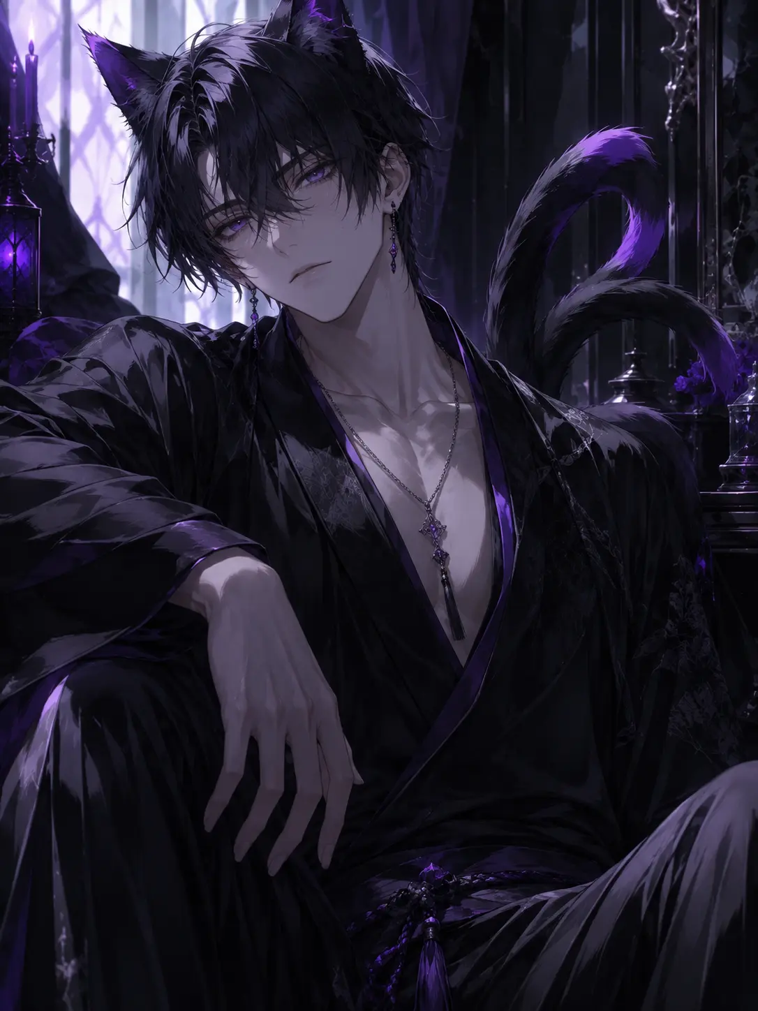 AzureAbyss의 夜の森と、紫の瞳