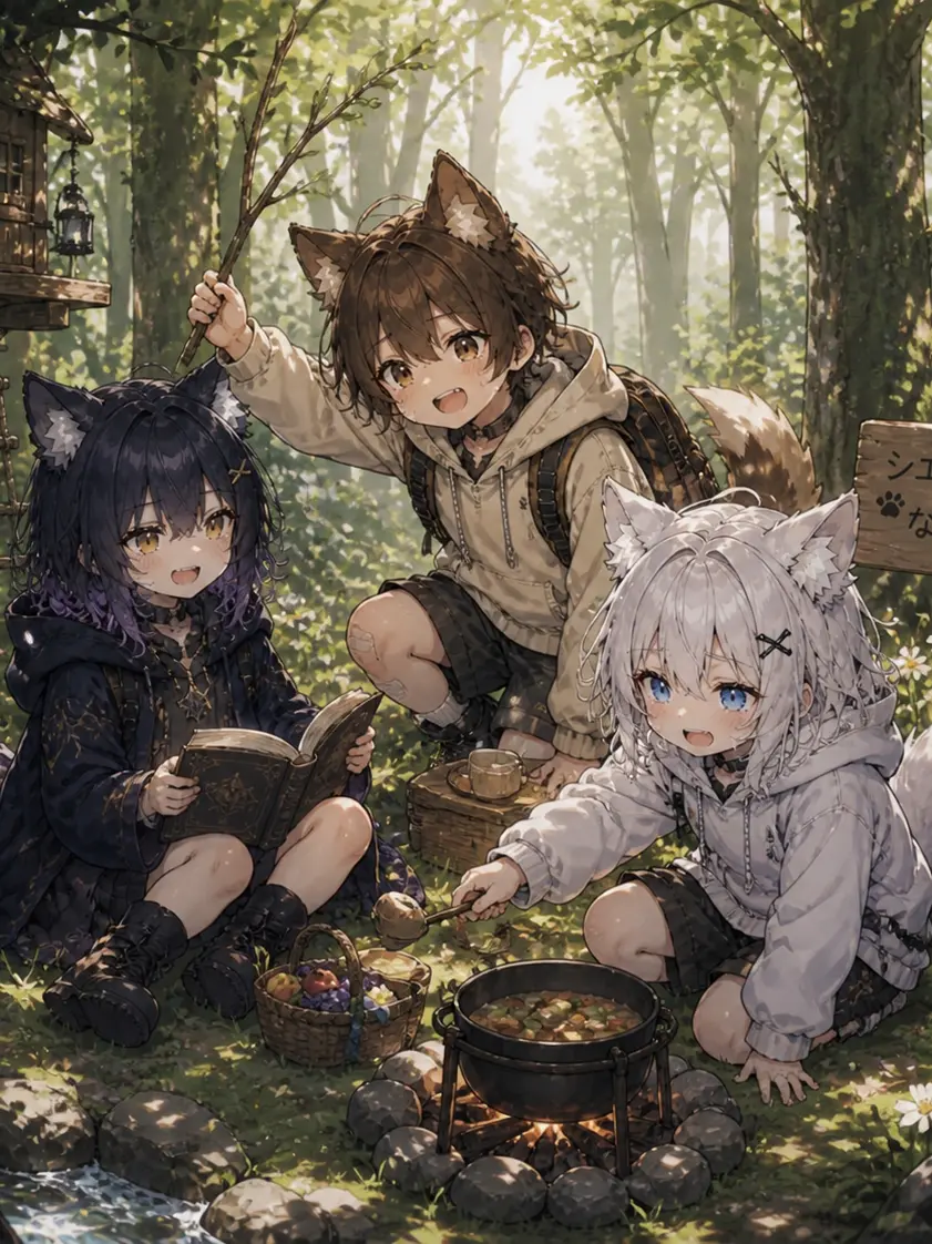 LeafyPlush2170의 森で子供の獣人がいました