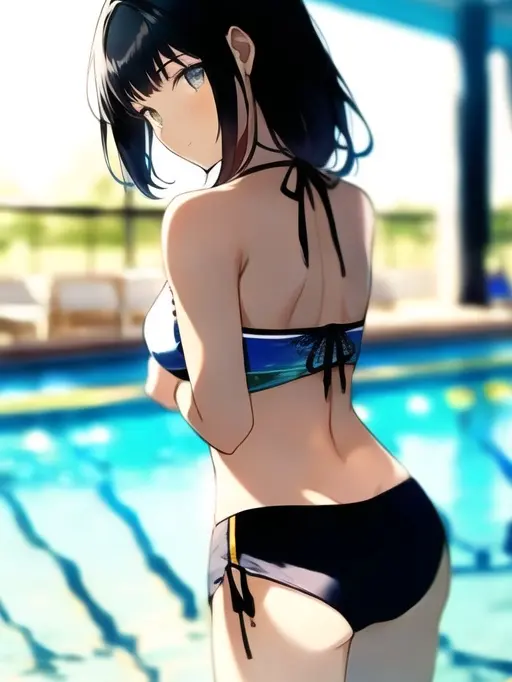 Yes.k의 수영장에 비키니를 입고 온 썸녀