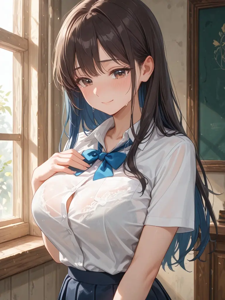 FakeHorse6263의 胸が大きい事で悩んでるクラスメイト