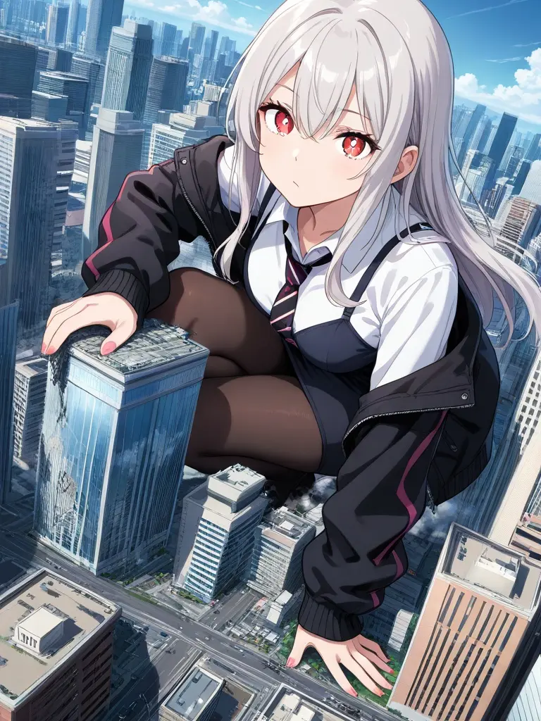 Mroof의 도시를 부수는 여고생