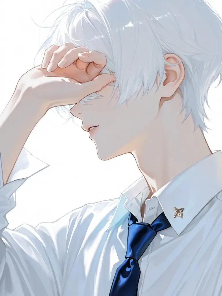 sakagami의 隣の席の白髪男子