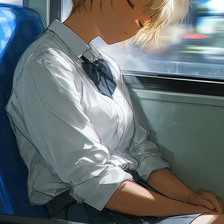 BruteSack5392의 夜行バス。寝たふりを続ける気弱女子