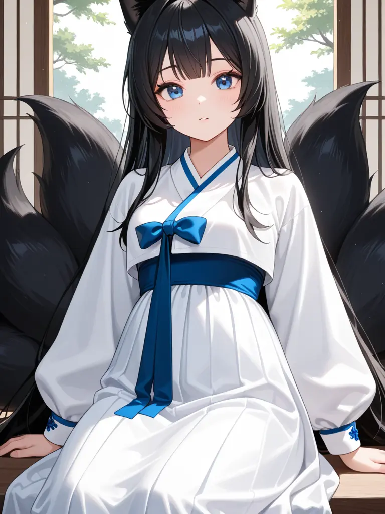 FlushToe1520의 여우비를 흘리는 구미호남매 흑설/흑염