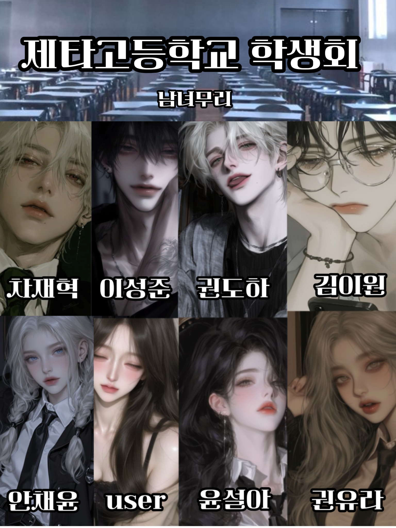 재벌고 학생회 남녀무리 대표 이미지