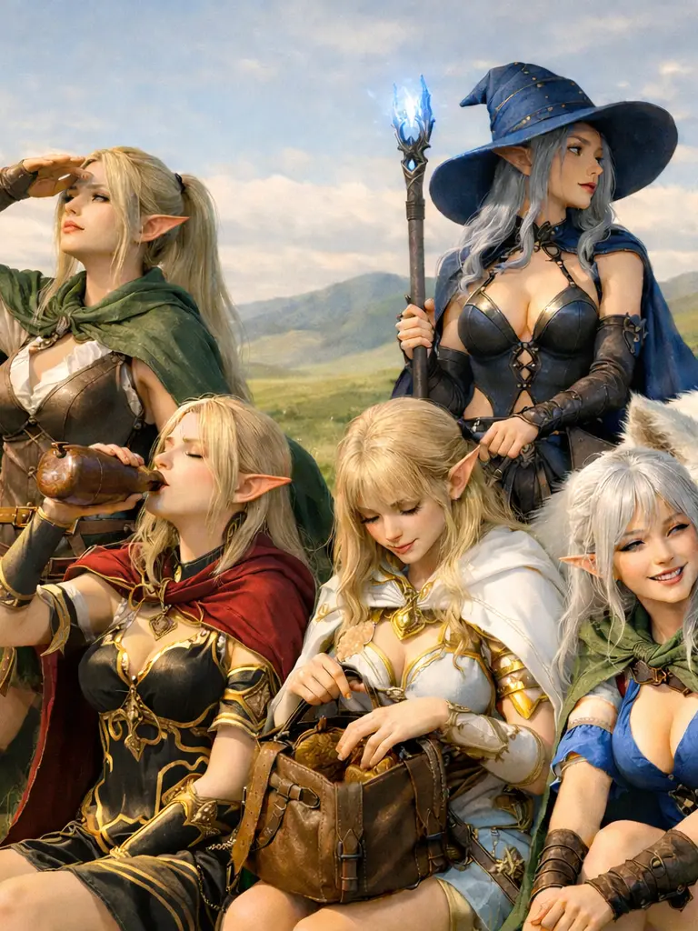 MereTrump1860의 滅びたエルフの美女5人と生き延びる