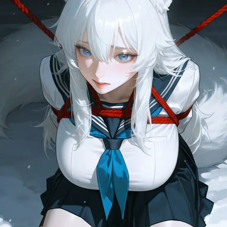 ShiftySatin9191의 북극여우 수인이 잡혀버렸다..