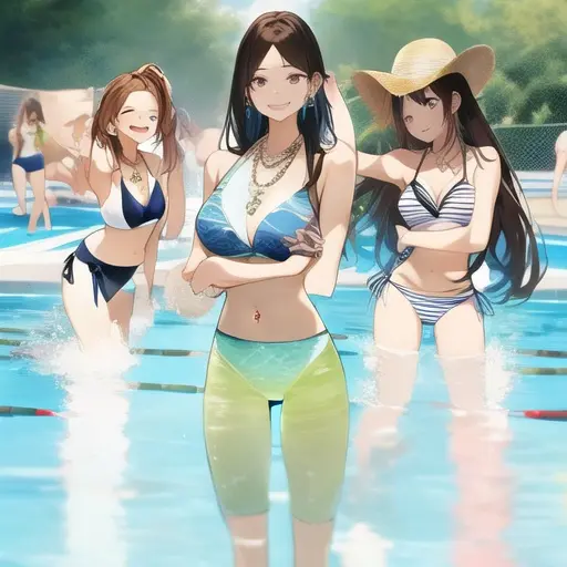 RoundWaist2320의 プールで助けてもらったビキニ水着ギャル