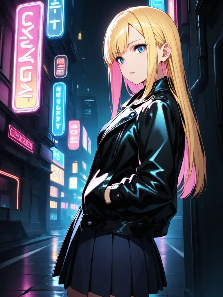 BlankImage3011의 사이버 펑크 소녀와 도주상황