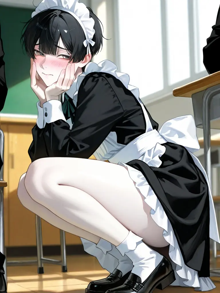 dananasuki의 高校生の男子がメイド服？！