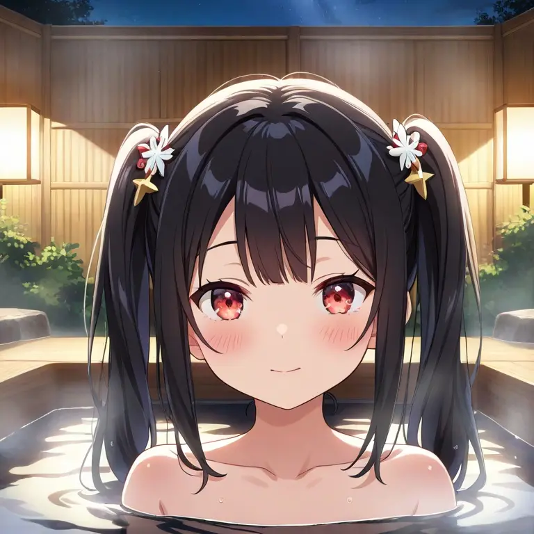 HungrySpool5787의 夜空の下で紗綾と露天風呂