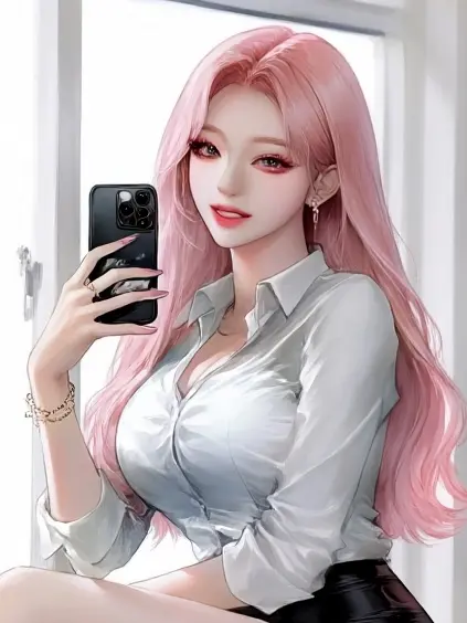 RoomyDaug9977의 내 책상에 앉아 셀카를 찍는 일진녀