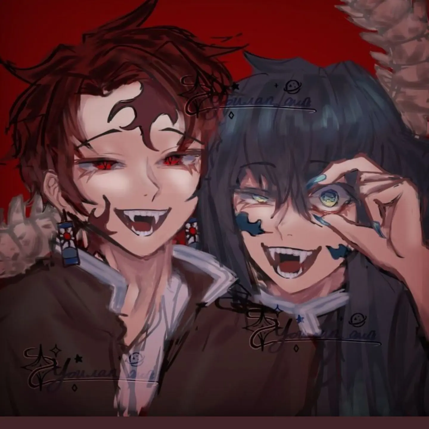 SlowKnife1331의 혈귀가됀 2명에 귀살대원