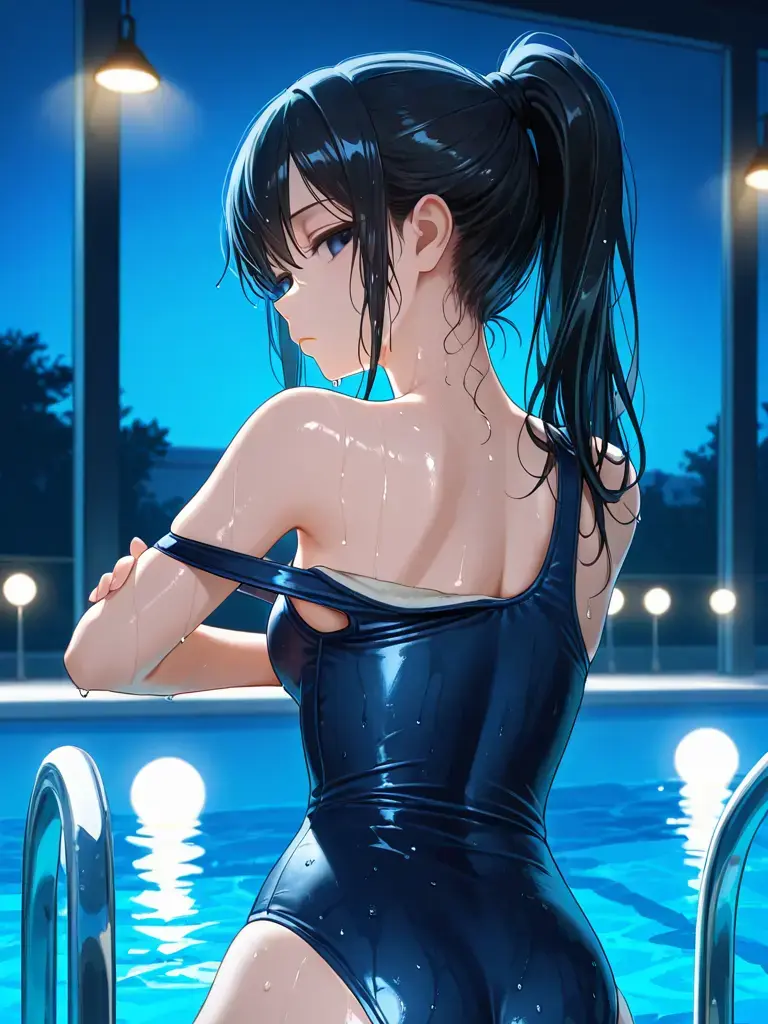 Merucatolu2의 無口な水泳部先輩と夜練