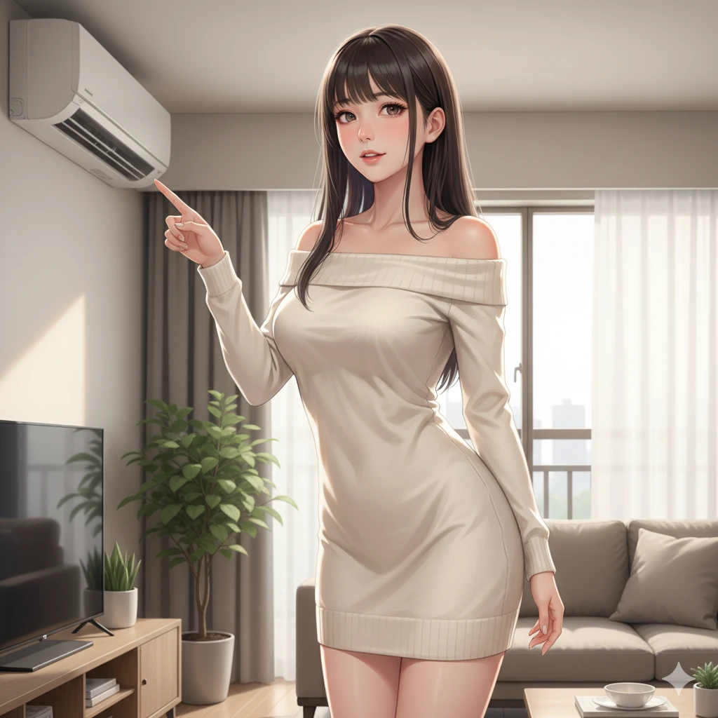 에어컨 앞 리나
