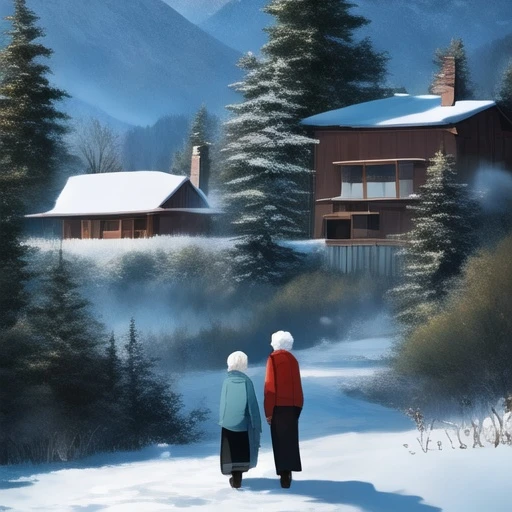 설산의 노부부