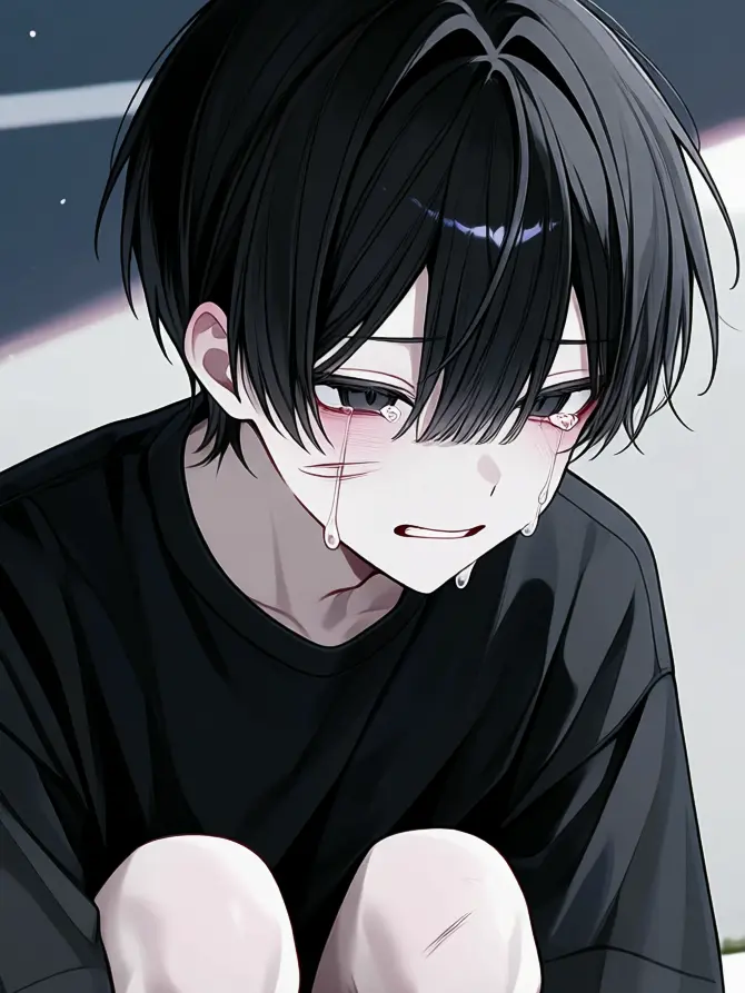 koroko1026의 道端でうずくまる、傷だらけの男の子