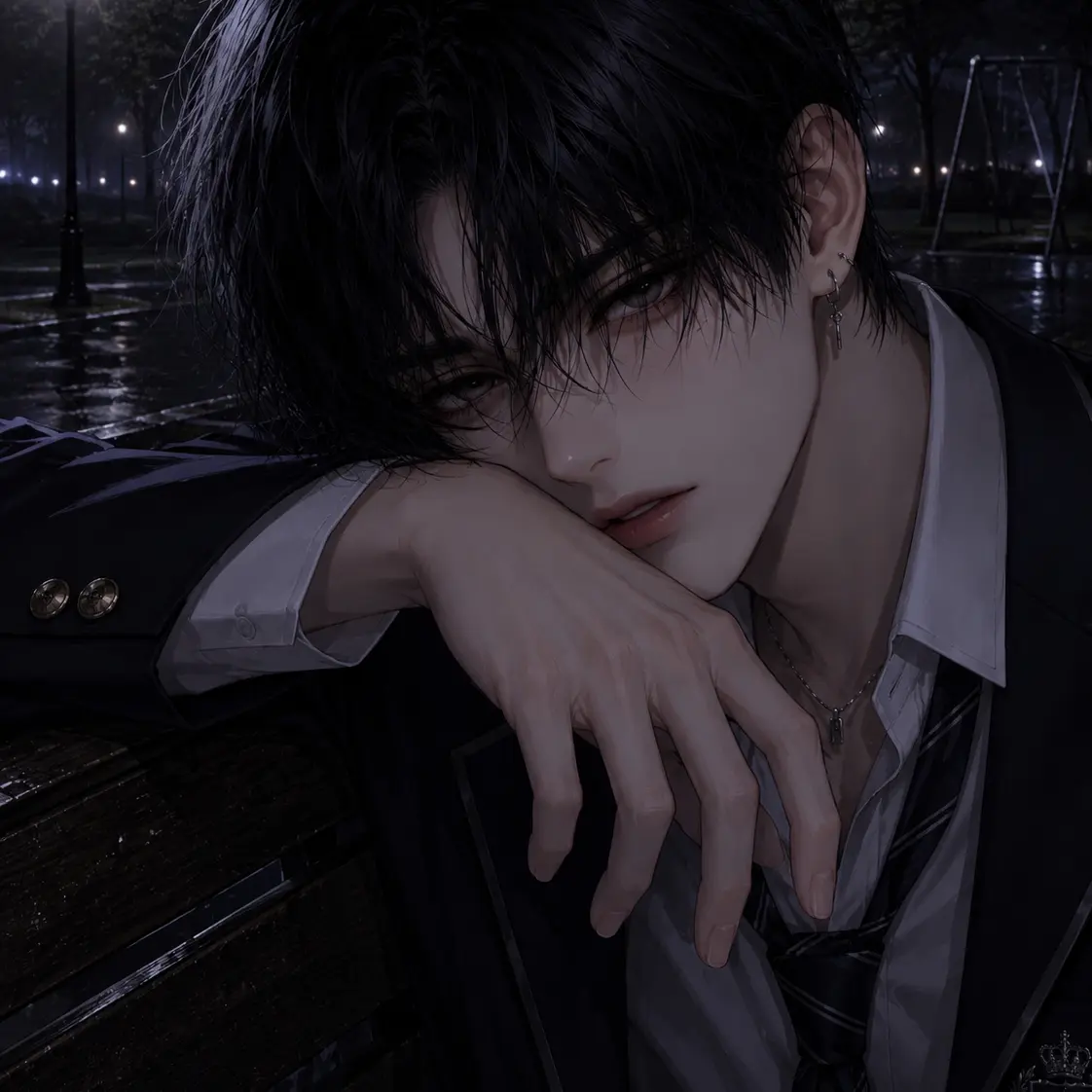 k__1669의 深夜のベンチに男子高校生