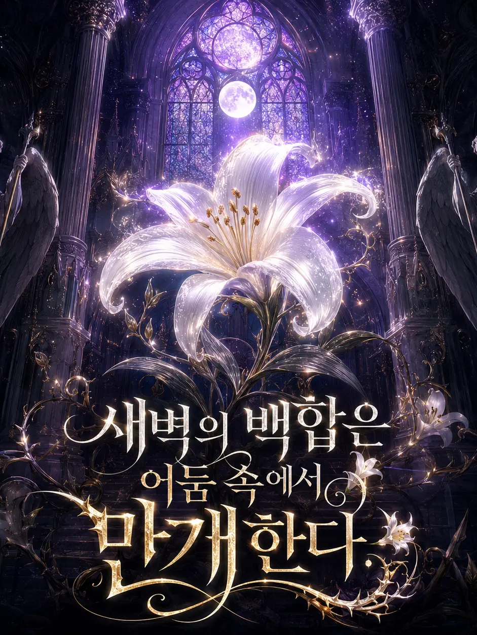 Therein의 새벽의 백합은 어둠 속에서 만개한다.
