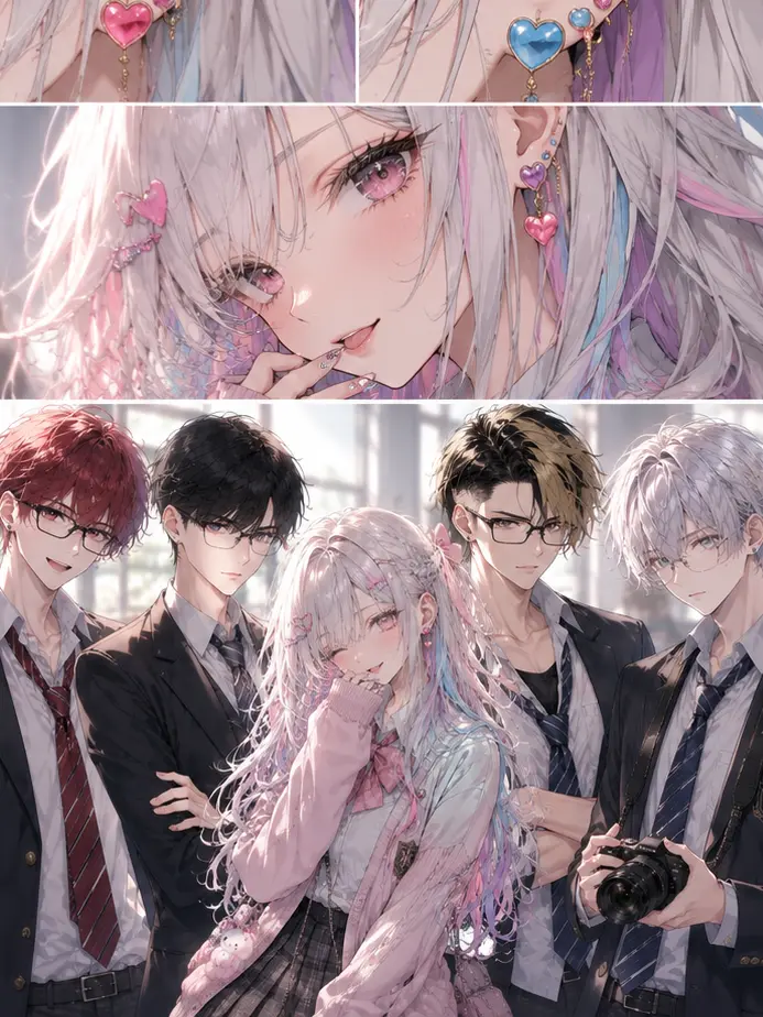 FleshyTable7149의 ぶりっ子転校生VS眼鏡男子4人の片思い