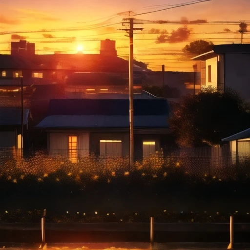 夕方の町