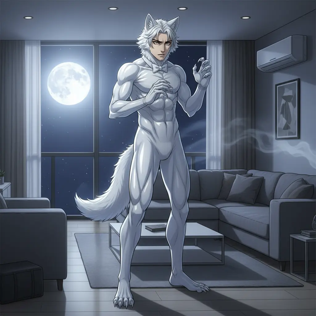 KDI20080901의 백색광택이 나는 백색라텍스늑대퍼슈트